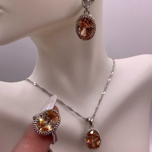 Stunning vintage costume silver set.